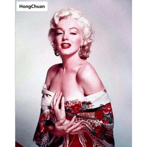 Sexy Monroe Diamond Painting Cross Stitch Needlework Home Decoration Mural 5D DIY Square/Round Mosaic Diamond Embroidery Gift