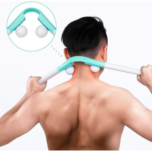 Neck Massager Manual Pressure Point Massage Sticks Tools Therapy Trigger Point Deep Tissue Massage for Neck Muscle Pain Relief