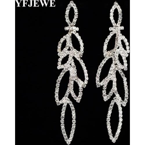 YFJEWE Fashion Jewelry Long Drop Earrings for women Crystal Gold and Silver Plated Ladies accessories Dangle Earrings #E368