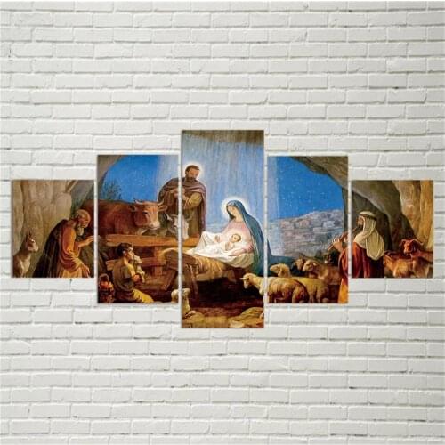 DIY Diamond Painting 5 Pieces Birth Christian Jesus 3D Square round Diamond Embroidery Full Kit Diamond Picture Mosaic pattern