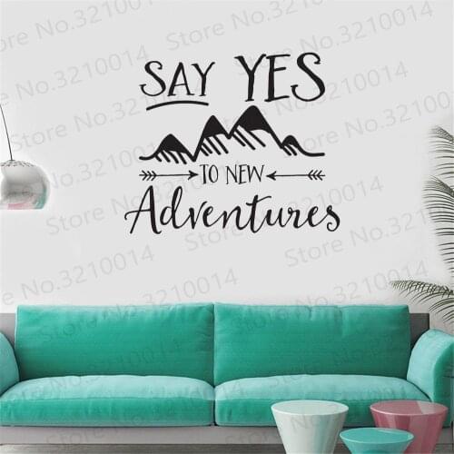 Say Yes to New Adventures Vinyl Wall Decal by Wild Eyes Signs, Nursery Wall Quote, Modern Explorer Boys Room Arrows Decor PW471