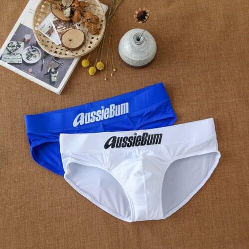 Underwear Brand Mens Sexy Breathable Briefs Fashion Tight Silk Low Waist Elastic U Pouch Close-Fitting Comfortable Underpants