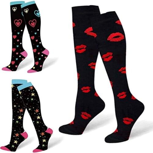 Unisex Socks Compression Stockings Pressure Varicose Vein Stocking Knee High Leg Support Stretch Pressure Circulation