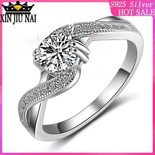 New platinum-plated and color-preserved diamond carat rings in Europe and America, exquisite jewelry, wedding diamond rings