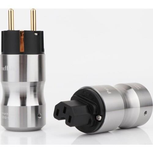 Pair Preffair P090BK 24k Gold Plated Schuko Power connetor Schuko Europe EU Power Plug IEC Audio Connector
