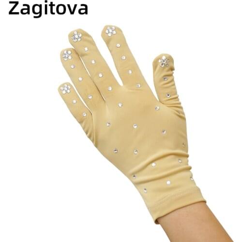 Figure skating show gloves children girls adults hot drill magic skid gloves like a nail like a beautiful diamond