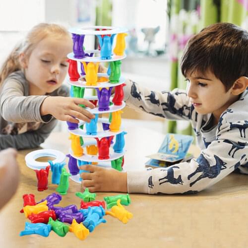 Penguin Tower Collapse Balance Game Toy for Children Party Family Funny Games Crazy Penguin Crash Tower Thrill Challenge Toy