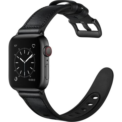 New Genuine Leather silicone Bracelet Watch Strap for Apple Watch Band 40mm/44mm/38/42MM Series SE 6 5 4/2/3 Wristands Band