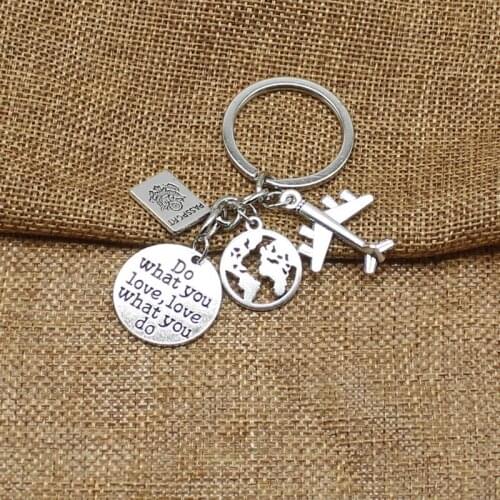 Do your favorite thing keychain, land plane keychain, no matter where you travel pendant keychain, friendship best friend, jewel