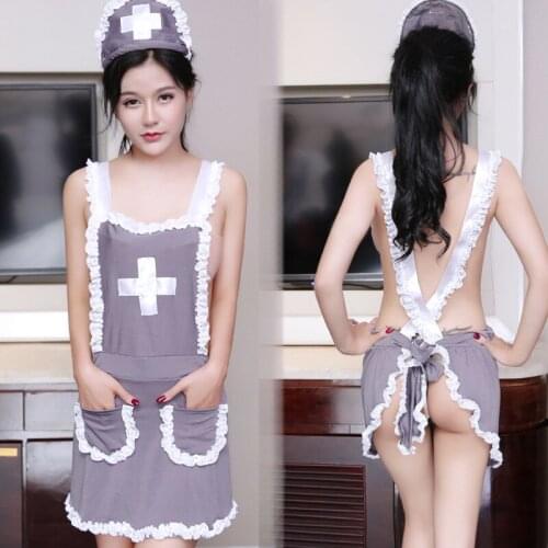 Sexy skirt nurse uniform temptation role-playing club sex costume cosplay game apron for sex slutty Maid outfit dresses