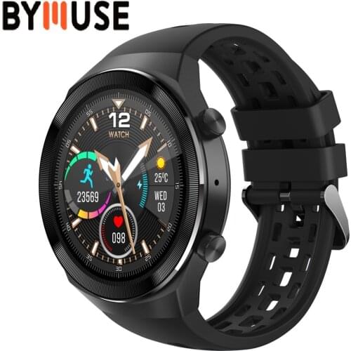 BYMUSE Q8 Smart Watch Men 600mAh 1.3'' IPS Screen Bluetooth Call IP67 Waterproof Heart Rate Smartwatch PK GT 2e For Android IOS
