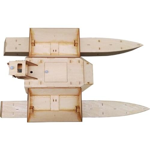 Remote Control Wind-powered Catamaran Model Rescue Boat, Fishing Nest Boat Model Boat Assembly Kit