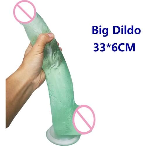 AMABOOM Super Huge And Soft Crystal Dildo Suction Cup Realistic Glans Penis Adult Toys For Couples Sex Insert Vagina Or Anal