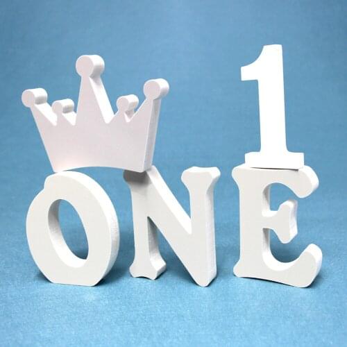 Garden Decoration Wood White Wooden 8cm Letters Wedding Room Party Home Decor Kids Personalised Crown Design Interior Decoate