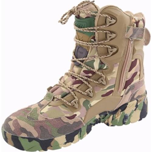 Outdoor Tactics Men Desert Breathable Mountain Military Boots Waterproof Hiking Trekking Army Trainning Climbing Combat Shoes