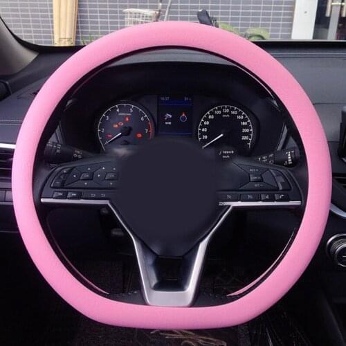 32cm-40cm Universal Elastic Anti-slip Soft Silicone Car Steering Wheel Case Cover Shell Skidproof Auto Styling Accessories X37F