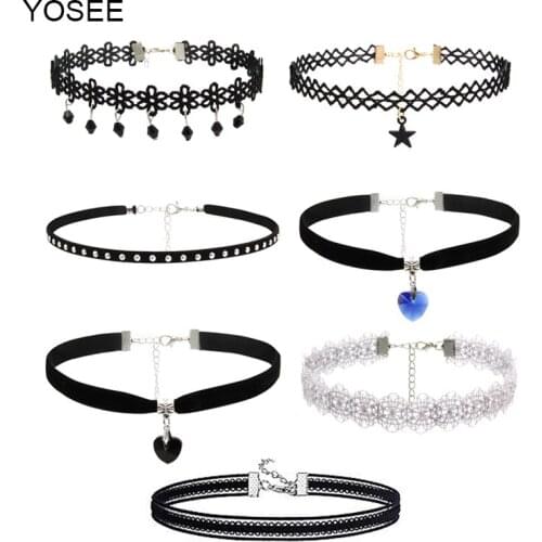 Yosee New Arrival Jewelry Sets Chain Necklace Black Gothic Choker