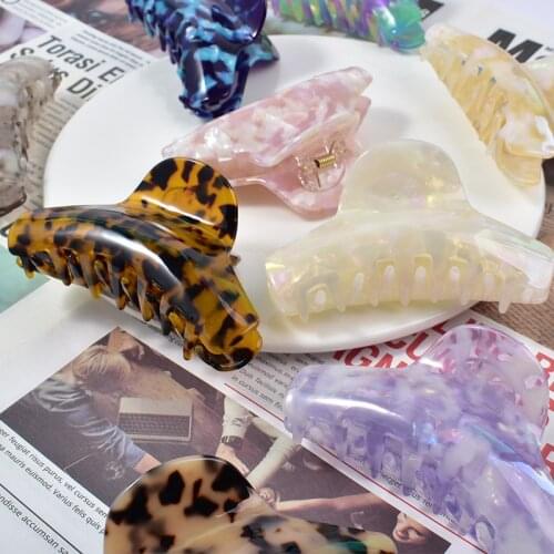 Acetate Leopard Floral Pattern Crab Hair Clips for Women Girls Vintage Classic Hair Claws Hairgrips Fashion Hair Accessories