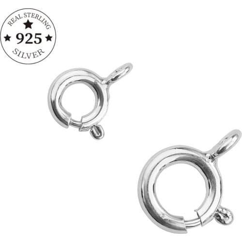 925 Sterling Silver 6mm-4Pcs 8mm-2Pcs Spring Ring Clasp With Open Jump Ring jewelry For Chain Bracelet Connectors Jewelry Making