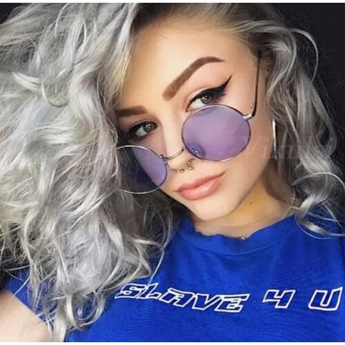 2019 Round sunglasses women red yellow blue green clear lens Sun Glasses for Women Small Hip Hop Sunglasses De Sol