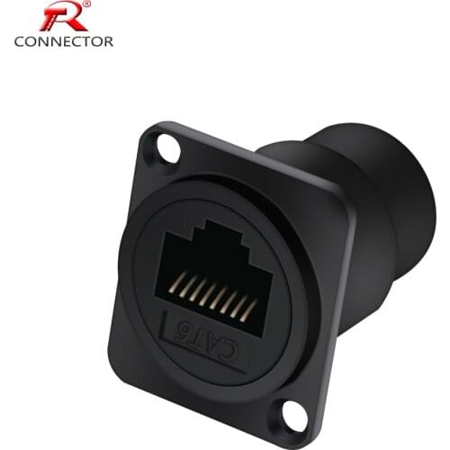 1pc RJ45 Connector, RJ45 Network CAT 5E/CAT 6 Panel Mount Chassis Connector, Cat.5E /6 Internet RJ45 8p8c Modular