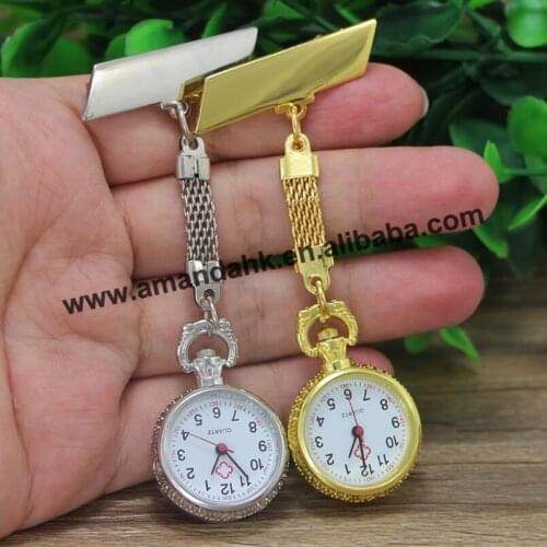 100pcs/lot, Promotion Vintage Flower Nurse watch Alloy Medical Doctor Watches Gift Brooch Fashion Popular Novelry Wholesale