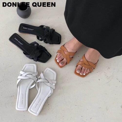 2020 Fashion Brand Slippers Summer Shoes Women Flat Casual Slides Leisure Sandals Women Beach Flip Flops Slipper femmes sandales