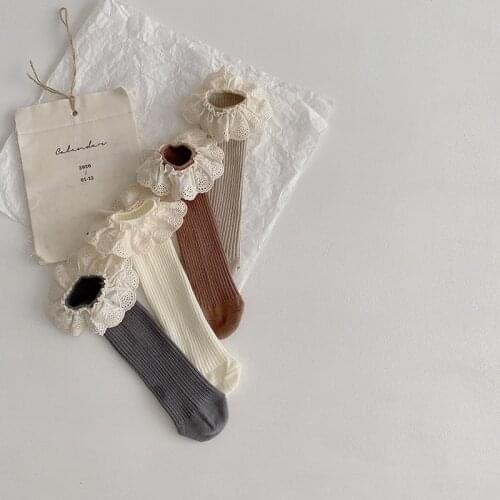 4 Pairs/Lot Fashion Baby Girls Casual Socks Childrens Long Socks Kids Knee Length Princess Socks Baby Socks Korean Style Sock