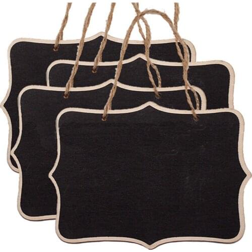 4Pcs/Set Mini Wooden Chalk Blackboard Wedding Restaurant Signs Chalkboard Writing Notice Message Wood Board Party DIY decoration