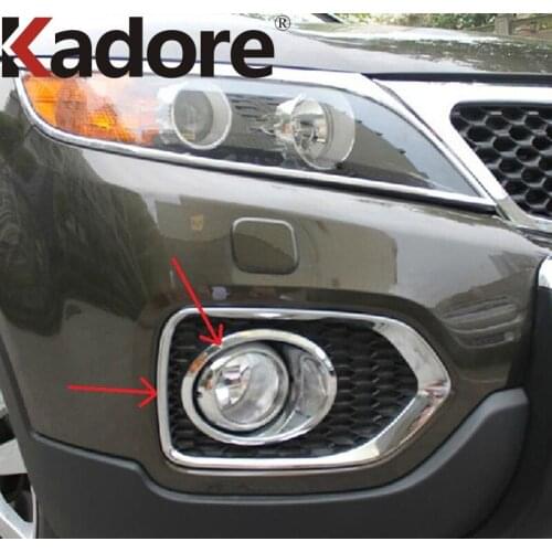 Front Fog Light Cover Trim For KIA Sorento 2009 2010 2011 2012 ABS Chrome Head Foglight Frame Trims Car Styling Accessories 4pcs