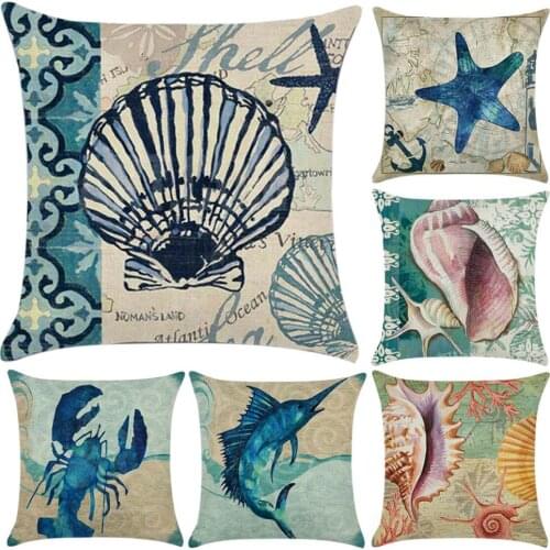 45x45cm Marine Animals Pattern Cushion Cover Throw Pillow Case Home Sofa Decor