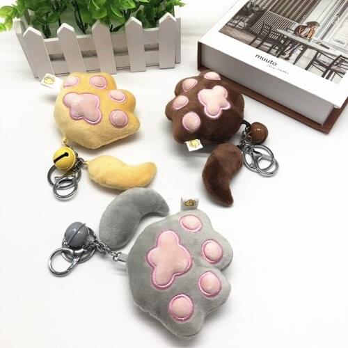 8x10cmhigh quality Plush cat claw keyring stuffed fashion mobile phone accessory bag keychain pendant soft doll gift girlfriends