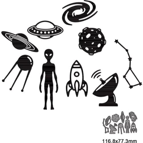 9pcs Space Metal Cutting Dies Scrapbooking Stamps Embossing Paper Card Border Template Punch Stencil DIY Tool Craft Dies New