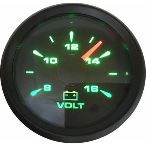 1pc 52mm Voltmeters Tuning Stainless Steel 316L Bezel Volt Meters 8-16vdc IP67 Grade Voltage Gauges with 8 Kinds Backlight Color