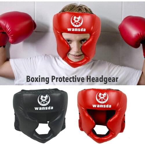Boxing Headgear Essential Professional Synthetic Leather MMA Protector Headgear Fighting Judo Kickboxing Head Guard Sparring Hel