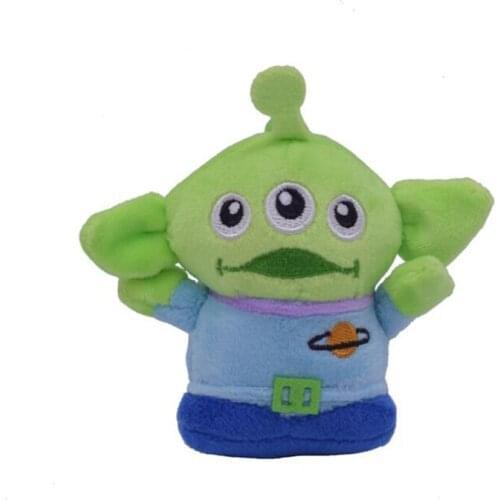 20Pcs/Lot 11cm Toy Story Alien Keychain Plush Cartoon Movie Toy 3 Eyes Doll For Kids Children Gift