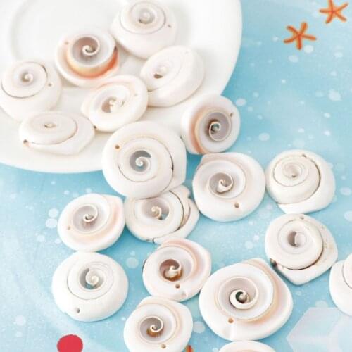 100Pcs Natural Seashell Sea Shells Beads with Hole Cowrie Beach Conch DIY Crafts