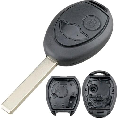 2 Buttons Black Car Key Case Replacement Car Remote Key Shell Fit for BMW Mini Cooper R53 / R50 / S Land Rover 75 / Z3 / Z4 / X3