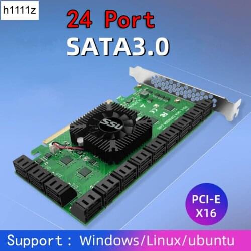 Chia Mining Riser 24 Port SATA PCI Express X16 Controller SATA PCI-E Adapter PCIE SATA Add On Cards PCIE to SATA3 Expansion Card