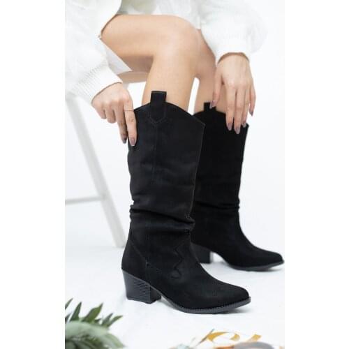 Derithy Stella-boots-black Süet-knn3004