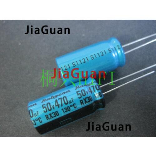 10PCS NEW RUBYCON RX30 50V470UF 12.5X25MM Electrolytic Capacitor rx30 470uF/50V 130 degrees 470UF 50V