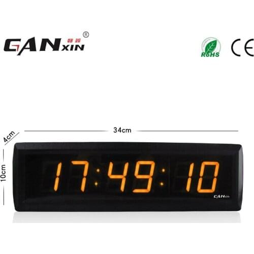 [Ganxin]1.8'' Factory Price Electronic Digital Indoor School Led Clock with Yellow Color