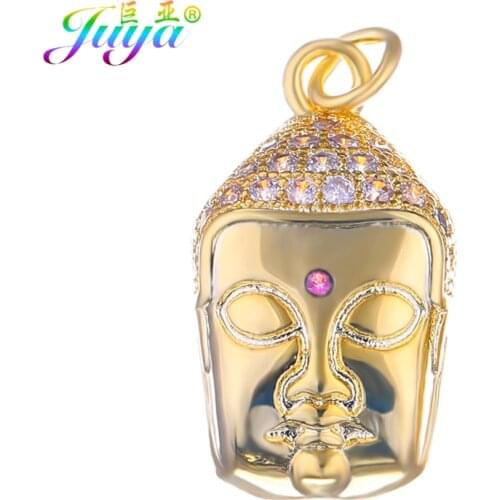 Micro Pave Zircon Copper Buddha Charm Pendants Accessories For Women Men Protective Talisman Necklace Bracelets DIY Making
