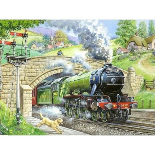 Full Square&round drill 5D DIY Diamond embroidery Country train Diamond Painting Cross Stitch Rhinestone Mosaic decor gift