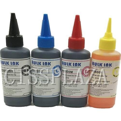 CISSPLAZA 4PCS Universal 100ml Refill Dye Ink Kit compatible for hp 934 935 920 950 951 364 178 ink cartridges