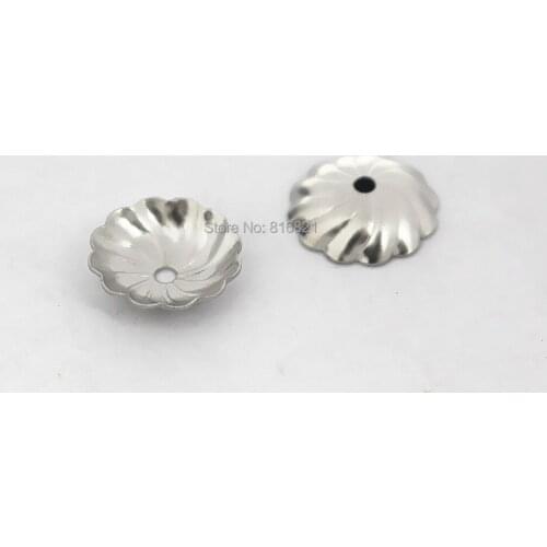 10mm Stainless Steel Flower Bead Cap Connector Silver tone Spacer Beads DIY Finding Stuff Wholesale