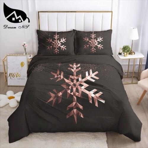 Dream NS premium black+Pink Bedding set art hand painting Bedding Home Textiles Set Bedclothes duvet cover set juego de cama