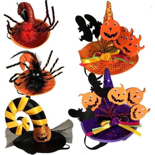 Cat Costumes Halloween Pet Supplies Pet Dog Ornaments Halloween Pet Spider Hat Pumpkin Wizard Turns Cap