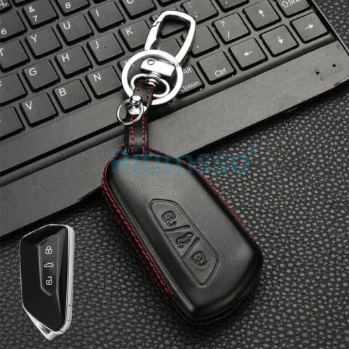 For VW Golf 8 Mk8 Skoda SEAT 3 BNT Remote Smart Key Fob Leather Skin Case Cover