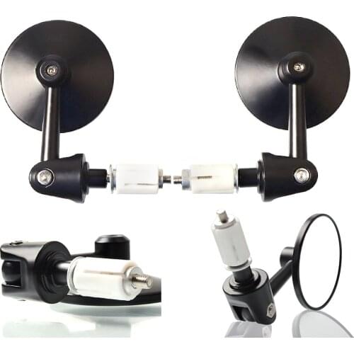 Motorcycle Round Mirrors Rearview Handle Bar End For Honda Motorbike MSX VTX 1300 CBR 600RR CB 500 1100 DAX CRF Transalp